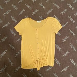 Yellow button down t shirt